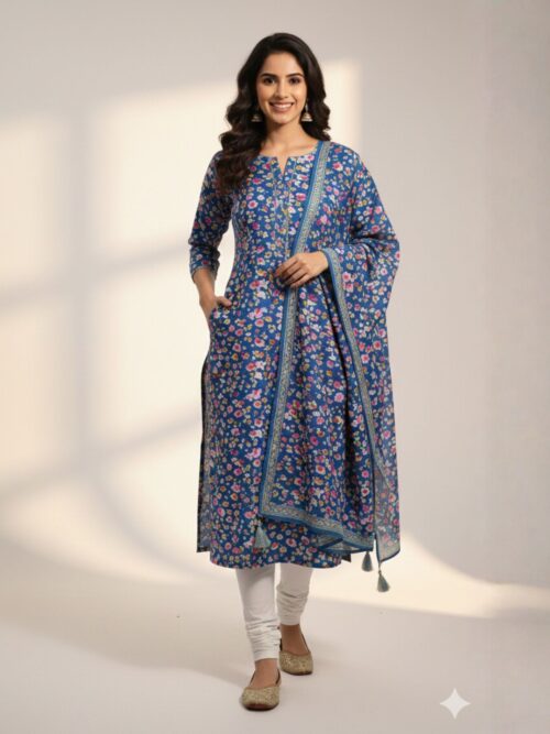 Pastel Chic Pleated Kurti