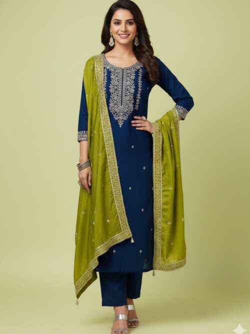 Mirror-Work Georgette Sharara Suit