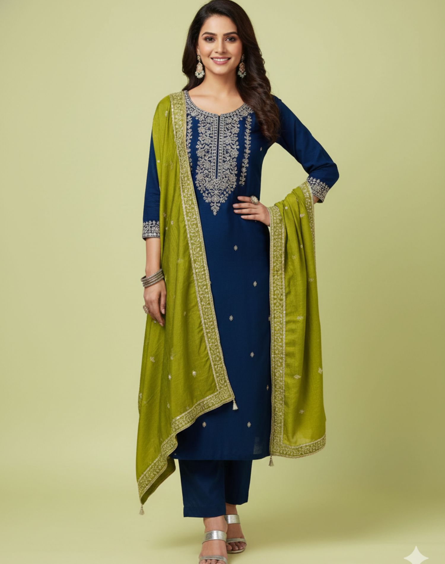 Mirror-Work Georgette Sharara Suit